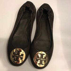 TORI BURCH Flats Ballet 6 1/2 M Dark Brown